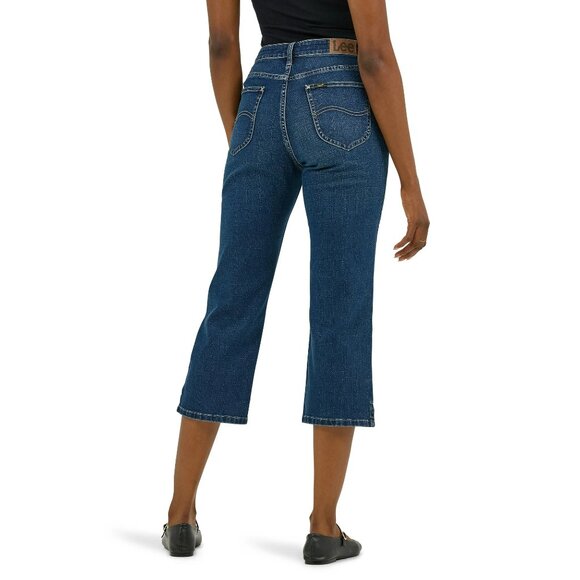 NWT Lee Women's Capri Pants Size 10 Deep Blue Mid Rise 23" Cropped Stretch - Picture 6 of 6